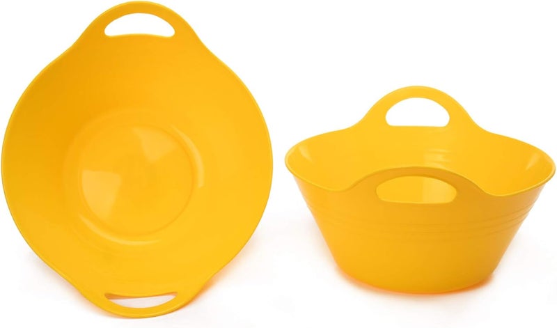 Mintra Office Mintra Home Plastic Bowls with Handles 18L Medium 2pk Yellow - Image 1