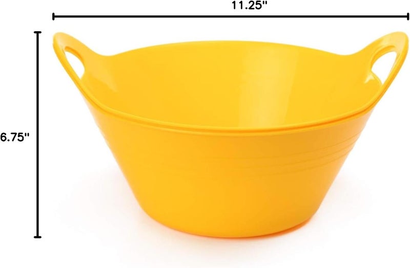 Mintra Office Mintra Home Plastic Bowls with Handles 18L Medium 2pk Yellow - Image 5