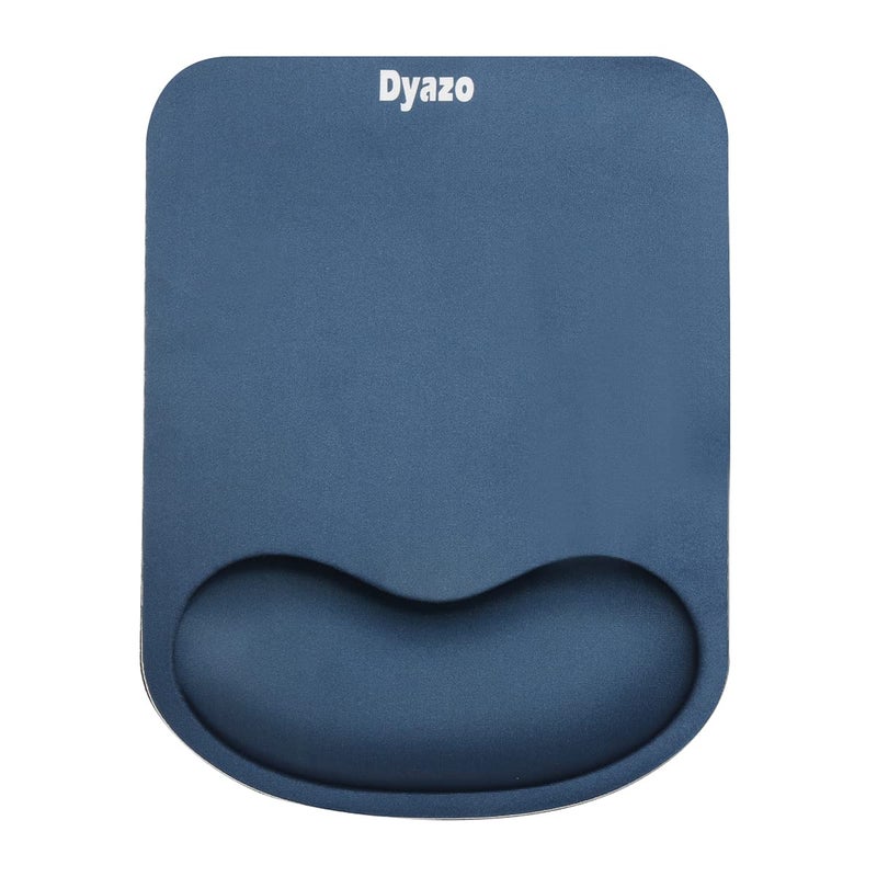 Dyazo Memory-Foam Gel Mouse Pad with Wrist Rest Support Non Slip Rubber Base Mousepad Suitable for Computer, Laptop, Notebooks Gaming (Blue) - Image 1