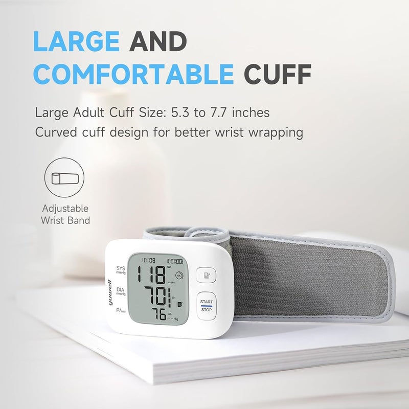 yuwell Rechargeable Wrist Blood Pressure Monitors for Home Use Large Blood Pressure Cuff Wrist with Voice Broadcast Blood Pressure Machine with Irregular Heartbeat Including Travel Case  USB Cable - Image 3