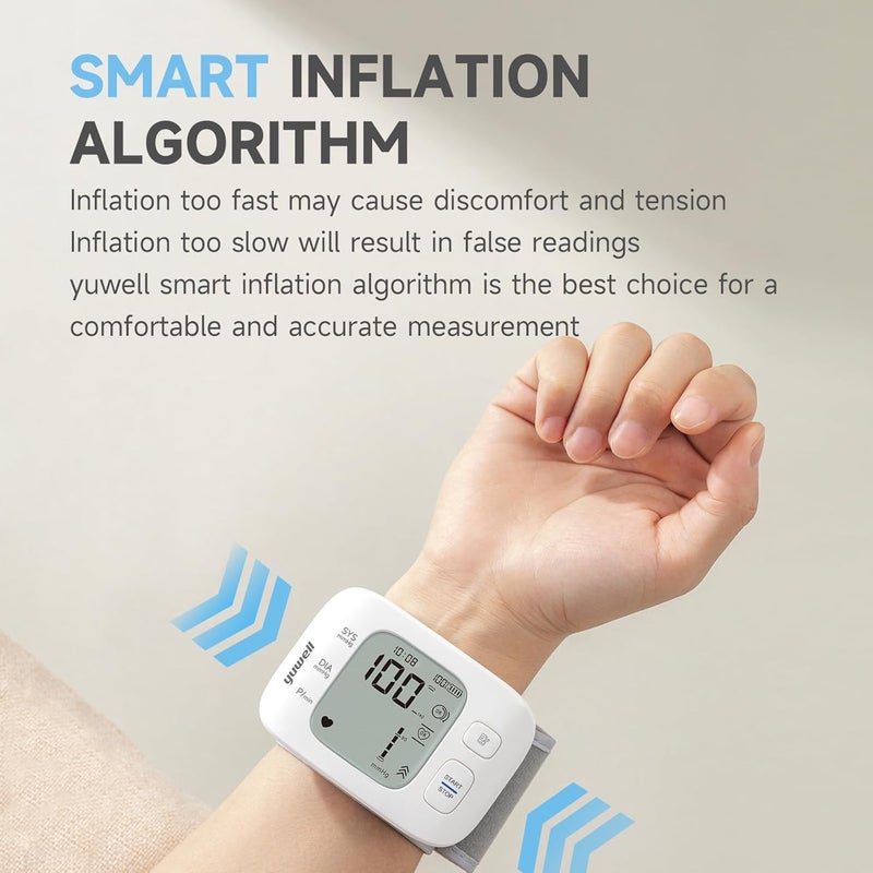 yuwell Rechargeable Wrist Blood Pressure Monitors for Home Use Large Blood Pressure Cuff Wrist with Voice Broadcast Blood Pressure Machine with Irregular Heartbeat Including Travel Case  USB Cable - Image 5