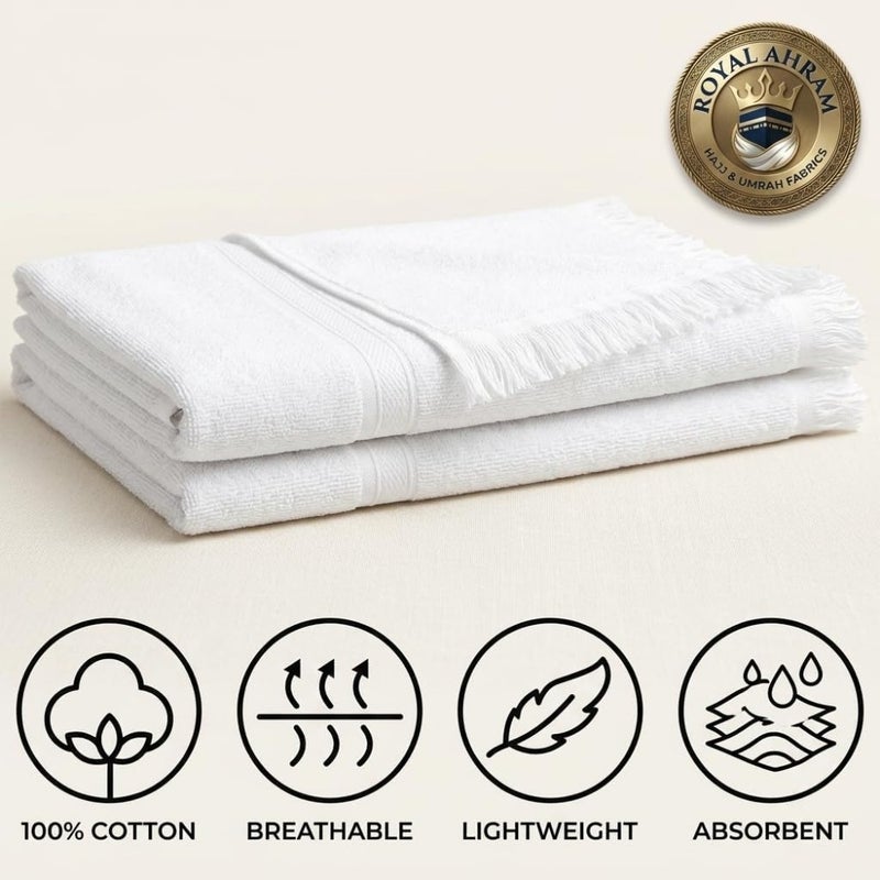 Jumbo extra Large XXXL Adult Hajj Umrah Mens Wearing 100 hygienic Pure Cotton Towel Clothing Set ihram ehram ahram 2 Pcs Towels top, Bottom 127x241Vcm New Dry Fast Microfiber Woven Technology - Image 5