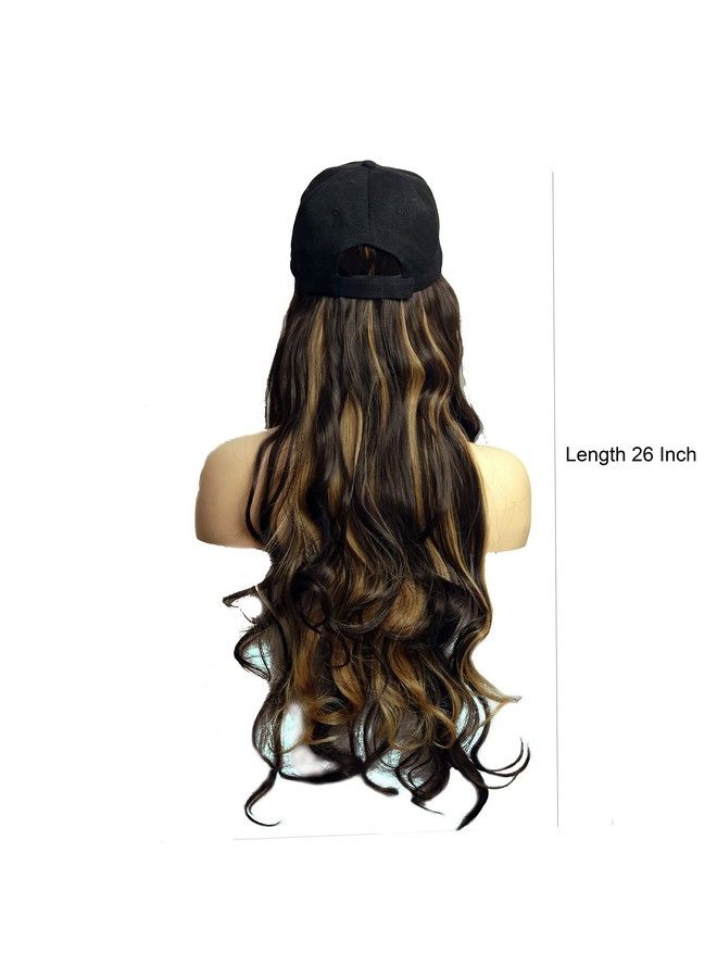 Rapidsflow Synthetic Hair Hat 26" Long Hairpiece Adjustable Baseball Cap Attached Natural Wig For Women Girls(Free Carry Pouch) (8555) - Image 3