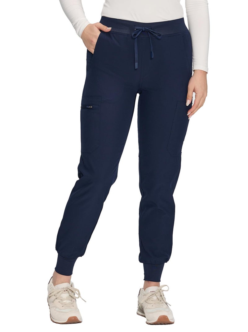 COZYFIT Scrub Pants for Women - Cargo Pants Scrubs with 7 Pockets,Soft Stretch,Navy Blue,M - Image 2