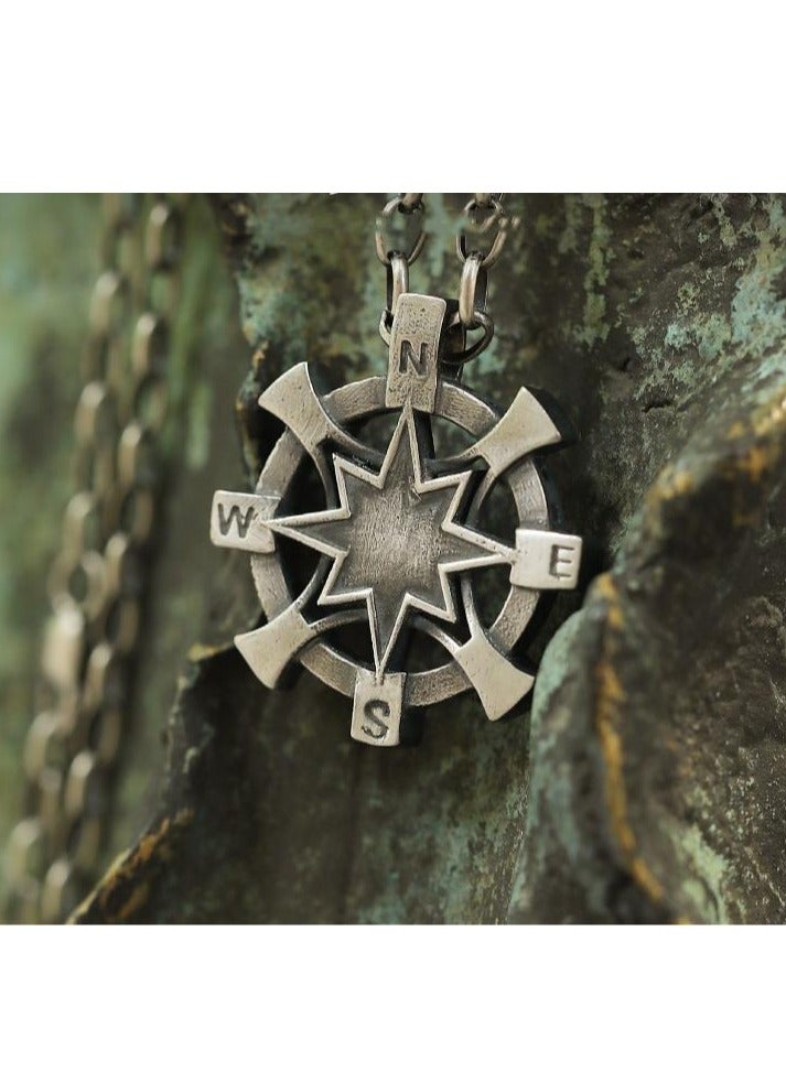 Fashion Vintage Men Necklace, Compass - Image 5