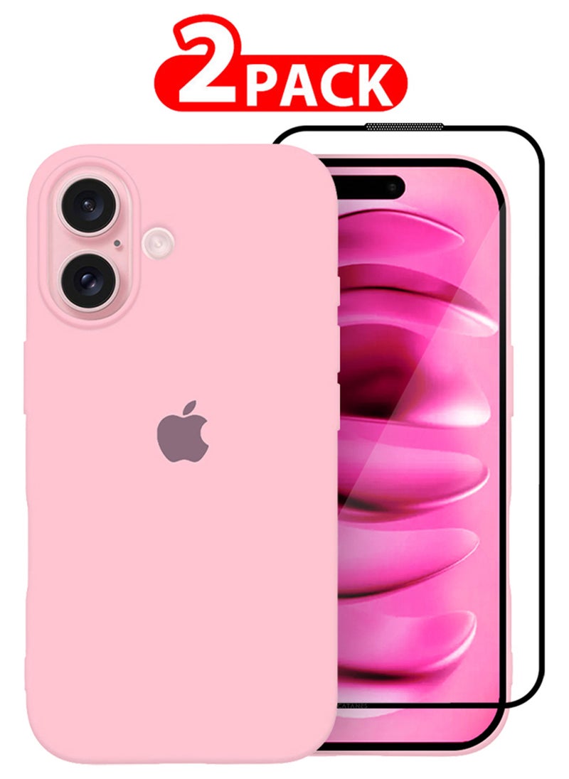 CATANES (for iPhone 16 Plus) 2 Pack Case and Screen Protector, Slim Silicone Case, Full Covered Anti Scratch Shockproof Protective Cover  - Image 1