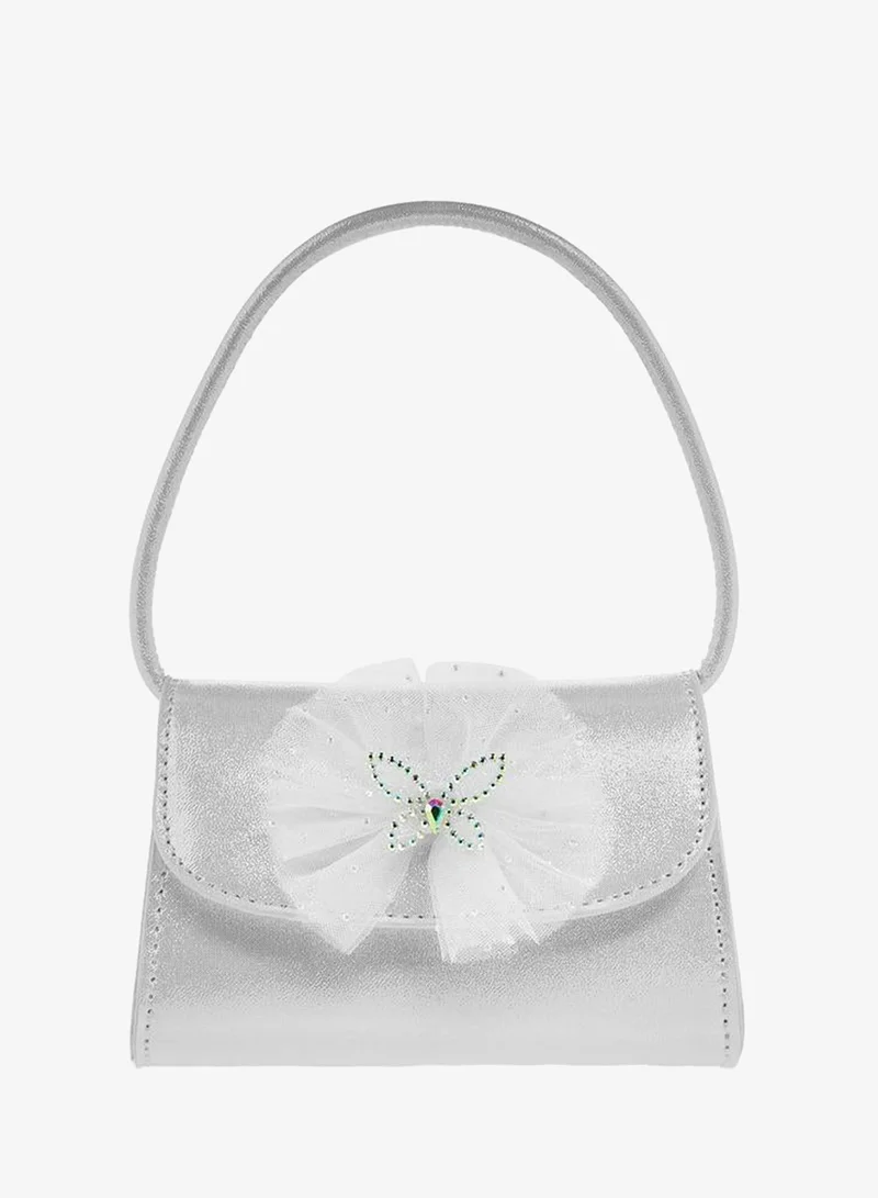 Handbag with Embellished Bow