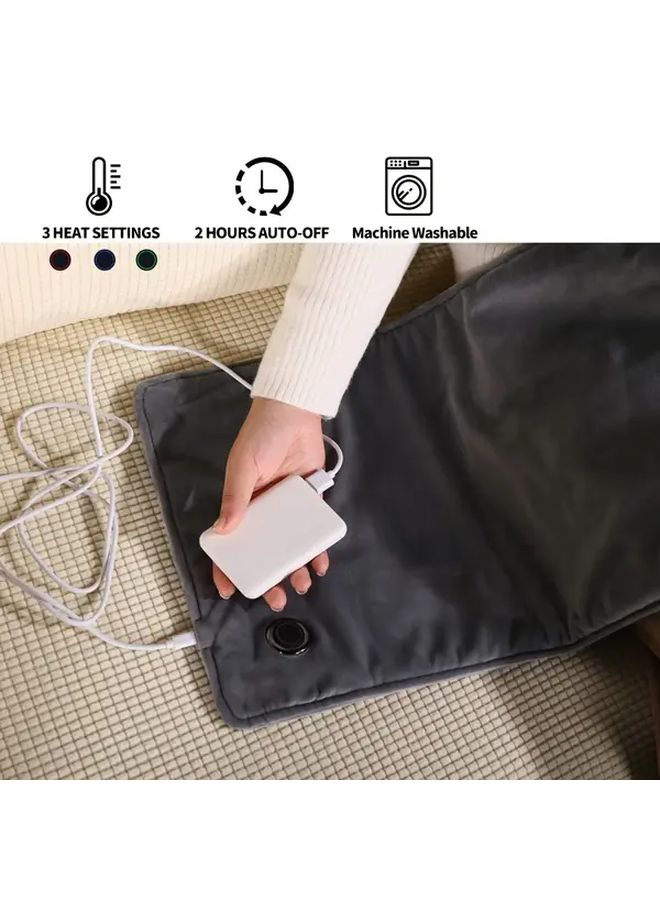 Electric Heated Mattress Pad Gray with 3 Temperature Settings Auto Off Washable - Image 4