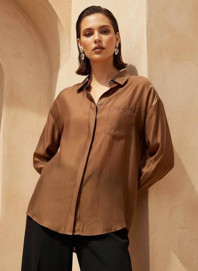 Splash FAV High Low Shirt with Concealed Placket