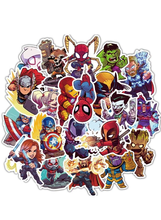 50-Piece Superhero Stickers, Premium Waterproof Vinyl Stickers Set, HD Fine Color Printing, Suitable for Laptop Skateboard Luggage DIY  - Image 2