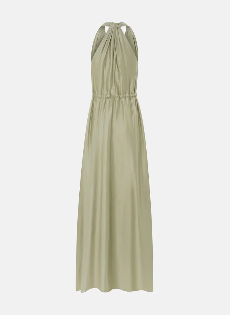 Lichi Maxi dress with draped back and waist ties