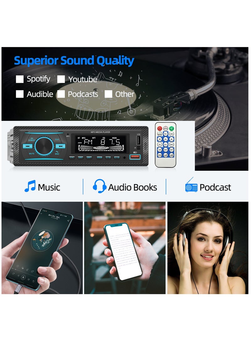 ديسبيري - بلوتوث الوسائط الرقمية سيارة ستيريو استقبال مع منفذ USB دعم MP3 FM راديو AUX - Image 1