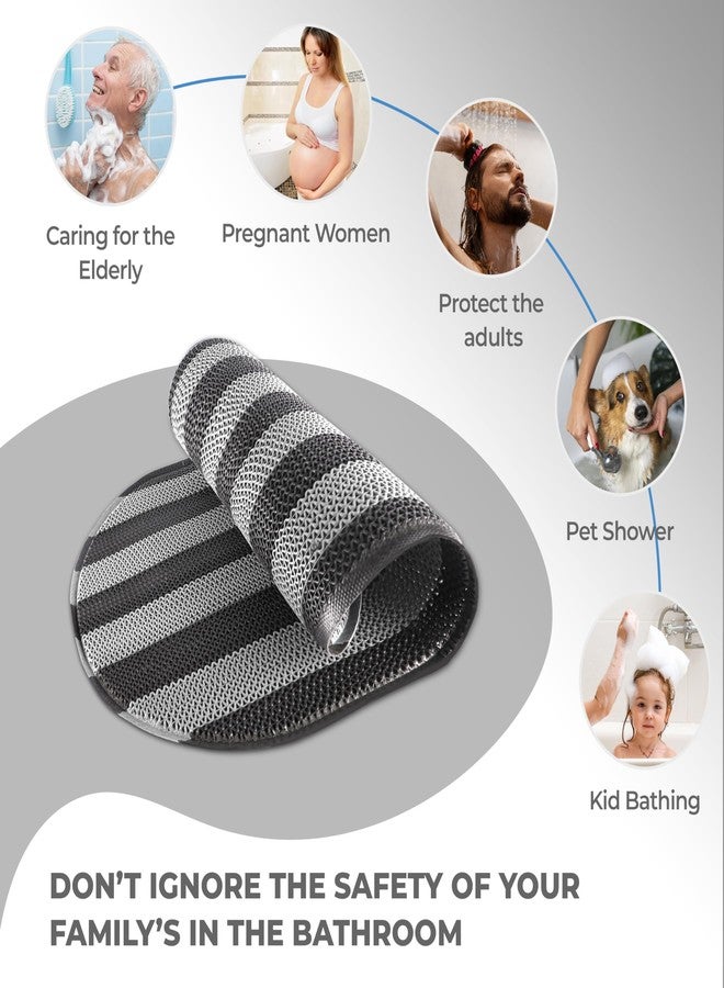 DuroWipe - All PURPOSE MATTING دوروايب - سجادة متعددة الاستخدامات بالإضافة إلى سجادة حمام، سجادات حمام للاستحمام، منطقة المسبح، سجادات أبواب PVC مانعة للانزلاق لمدخل المنزل، للاستخدام الخارجي والداخلي، سجادة متعرجة بسماكة 6.5 مم، مقاس 40 × 70 سم، لون رمادي حجري بيضاوي - Image 4