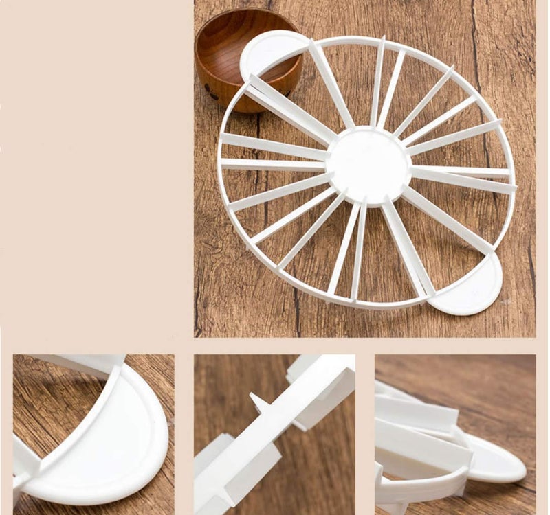 XIAOHONG Round Cake Slice & Pie Slicer Marker, Cake Divider, Cheesecake Cutter, Double Sided Cake Portion Marker, 10 or 12 Slices-Works for Cakes Up To 16-Inches Diameter - Image 4
