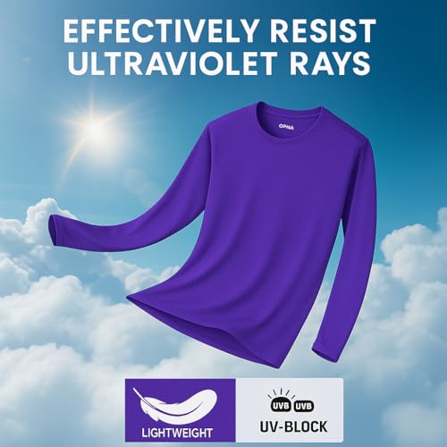 Opna Men's Long Sleeve Moisture Wicking Athletic Shirts Purple-L - Image 3