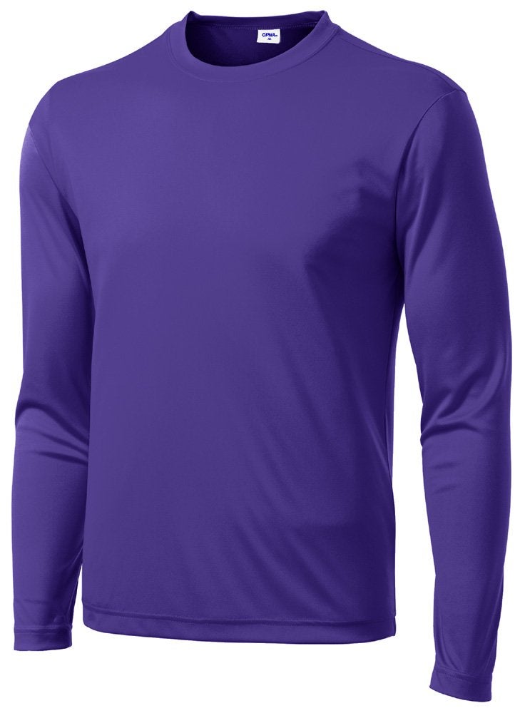 Opna Men's Long Sleeve Moisture Wicking Athletic Shirts Purple-L - Image 1
