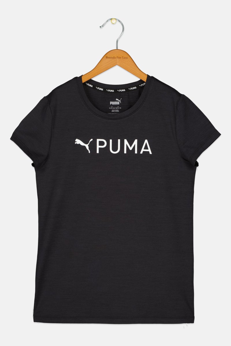 PUMA Kids Girl Sportswear Fit Short Sleeve Running T-Shirt, Black - Image 2