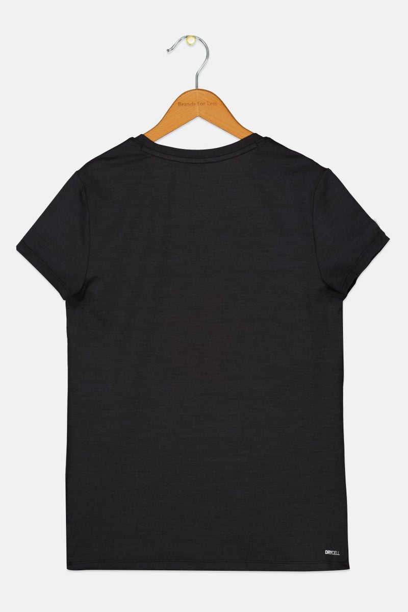 PUMA Kids Girl Sportswear Fit Short Sleeve Running T-Shirt, Black - Image 3