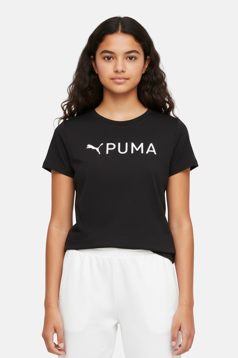 PUMA Kids Girl Sportswear Fit Short Sleeve Running T-Shirt, Black - Image 1