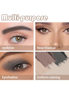 CAKAILA Eyebrow Powder Kit,Eye Brow Powder for Women Long-Lasting Waterproof Three Colors Brow Filler Get Full Defined Natural Brows,Eyebrow Contour Palette with Mirror & Eyebrow Brush,sombra para cejas Black+Dark Light Brown  - Image 4