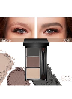 CAKAILA Eyebrow Powder Kit,Eye Brow Powder for Women Long-Lasting Waterproof Three Colors Brow Filler Get Full Defined Natural Brows,Eyebrow Contour Palette with Mirror & Eyebrow Brush,sombra para cejas Black+Dark Light Brown  - Image 2