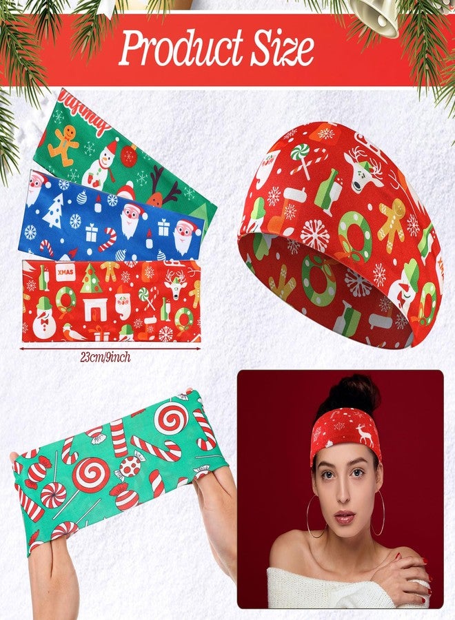 Yilloog 24 Pcs Christmas Stretchy Headbands for Women Christmas Hair Accessories Non Slip Head Wrap for Women Xmas Party Cosplay - Image 3