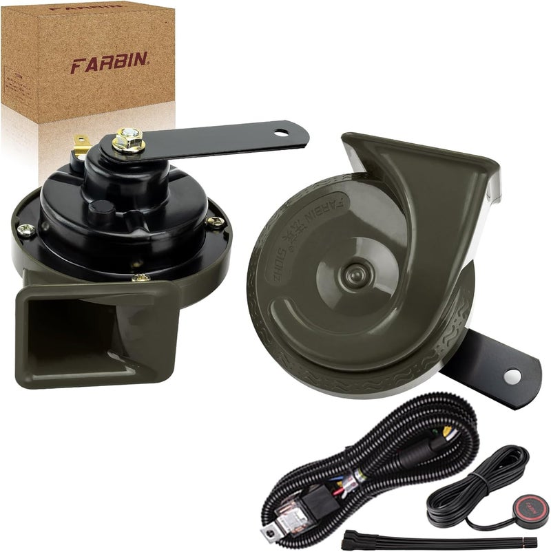 FARBIN 12V Loud Dual-Tone Snail Horn Kit - Image 1