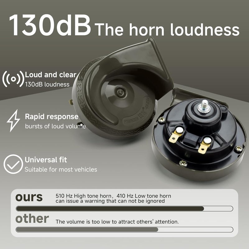 FARBIN 12V Loud Dual-Tone Snail Horn Kit - Image 5