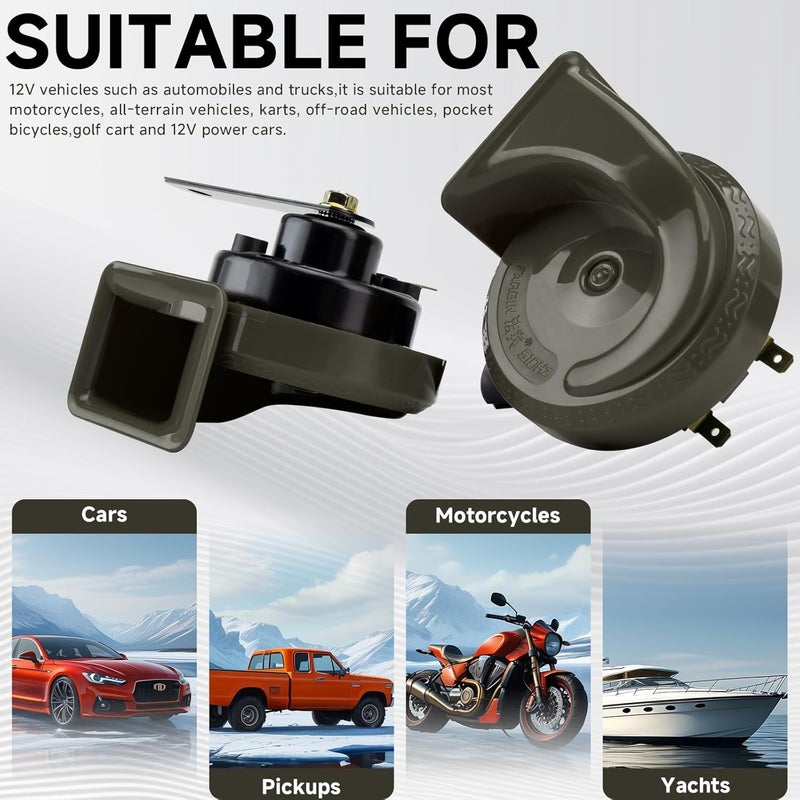 FARBIN 12V Loud Dual-Tone Snail Horn Kit - Image 2