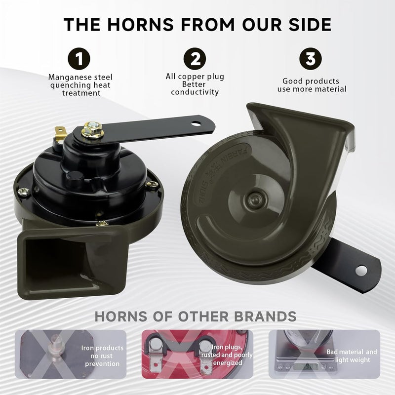 FARBIN 12V Loud Dual-Tone Snail Horn Kit - Image 3