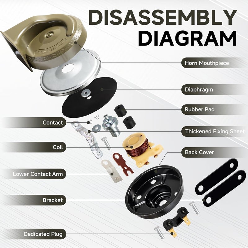 FARBIN 12V Loud Dual-Tone Snail Horn Kit - Image 4