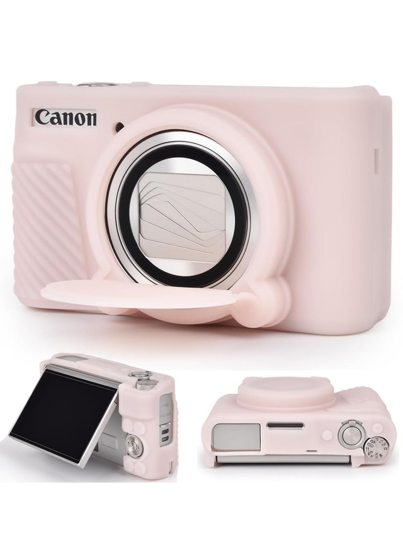 Silicone Camera Case for Canon PowerShot SX740 SX730 Digital Camera SX740 Camera Soft Case Cover Rubber Camera Sleeve with Removable Lens Cover (Jelly Pink)  - Image 1