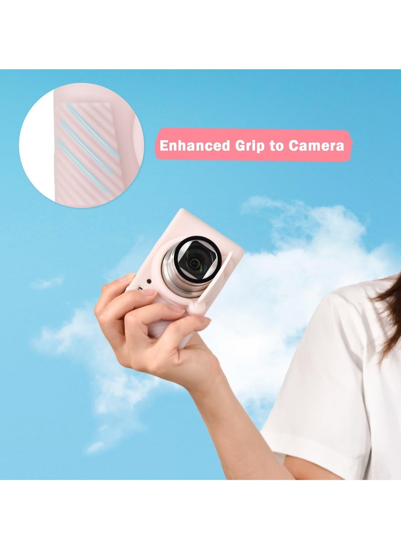 Silicone Camera Case for Canon PowerShot SX740 SX730 Digital Camera SX740 Camera Soft Case Cover Rubber Camera Sleeve with Removable Lens Cover (Jelly Pink)  - Image 4