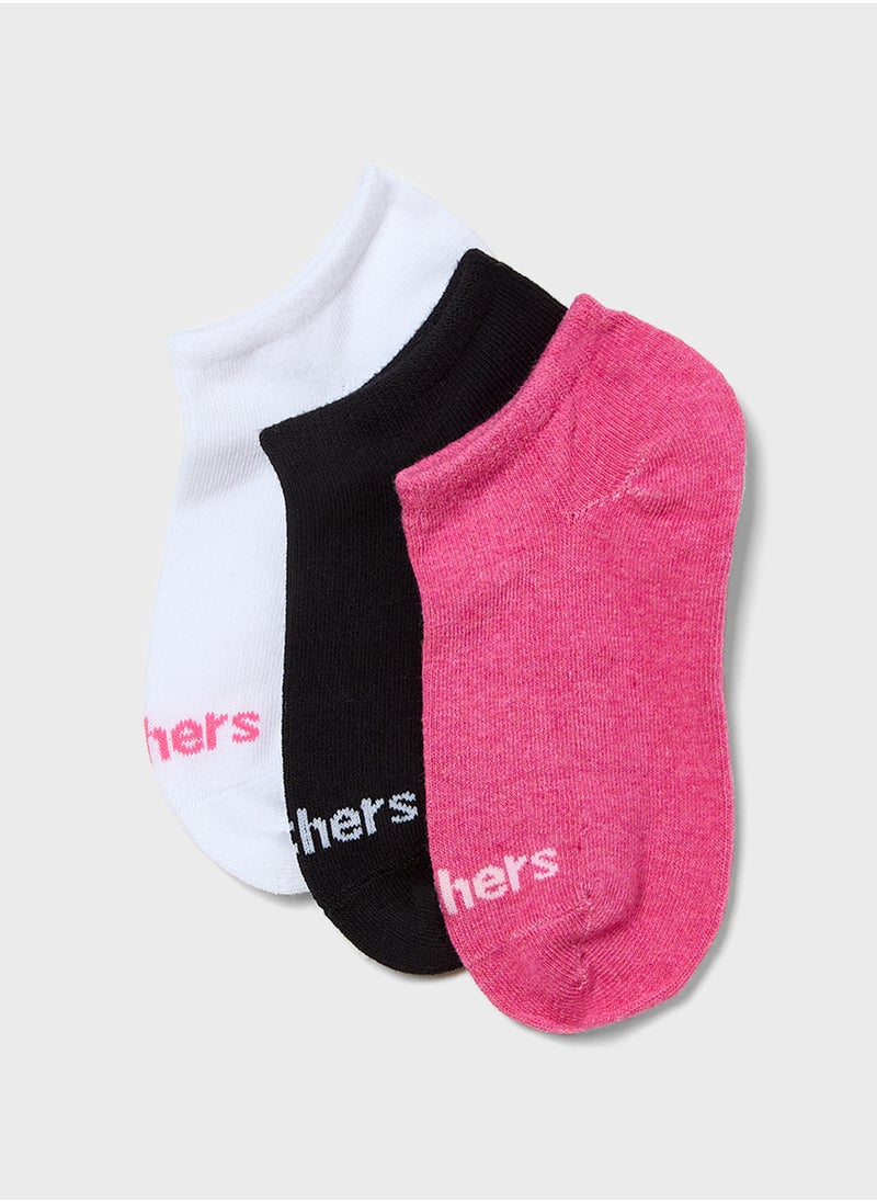 SKECHERS - Kids 3 Pack No Show Socks - Image 1