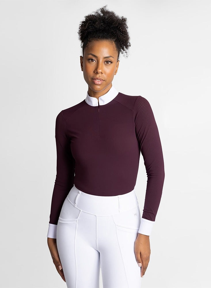 general Horse Riding Long Sleeve Shirt Women Equestran Training Clothes Rider Show Top Quick Drying Zipper Base Layer T-shirt - Image 1
