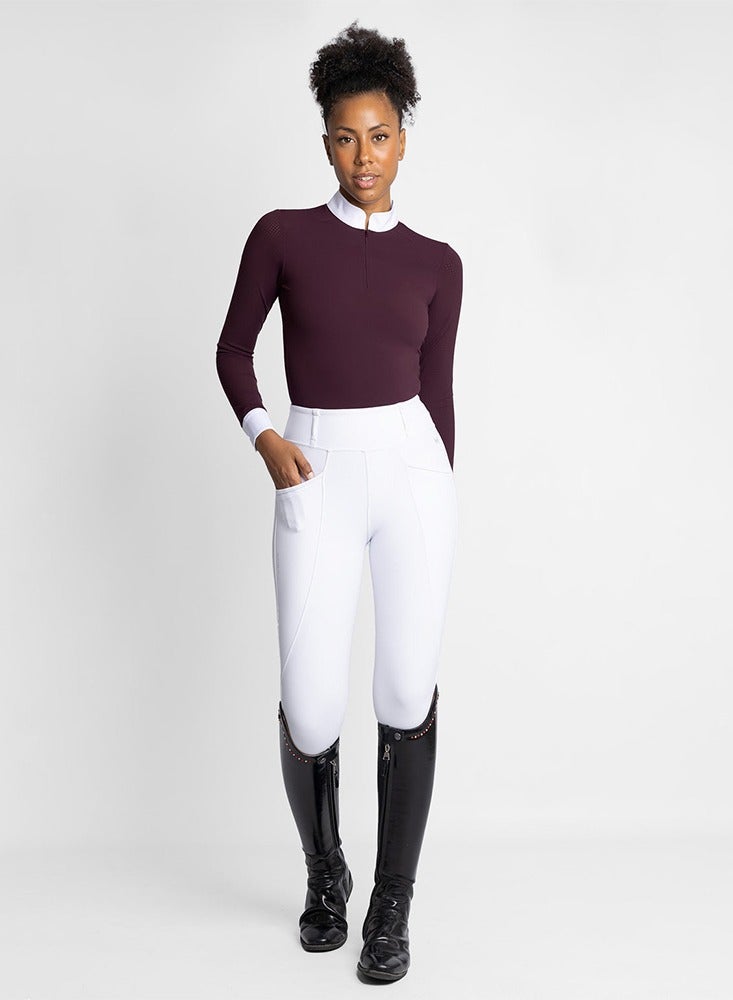 general Horse Riding Long Sleeve Shirt Women Equestran Training Clothes Rider Show Top Quick Drying Zipper Base Layer T-shirt - Image 4