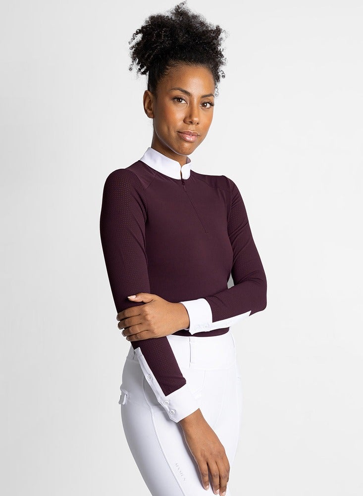 general Horse Riding Long Sleeve Shirt Women Equestran Training Clothes Rider Show Top Quick Drying Zipper Base Layer T-shirt - Image 3