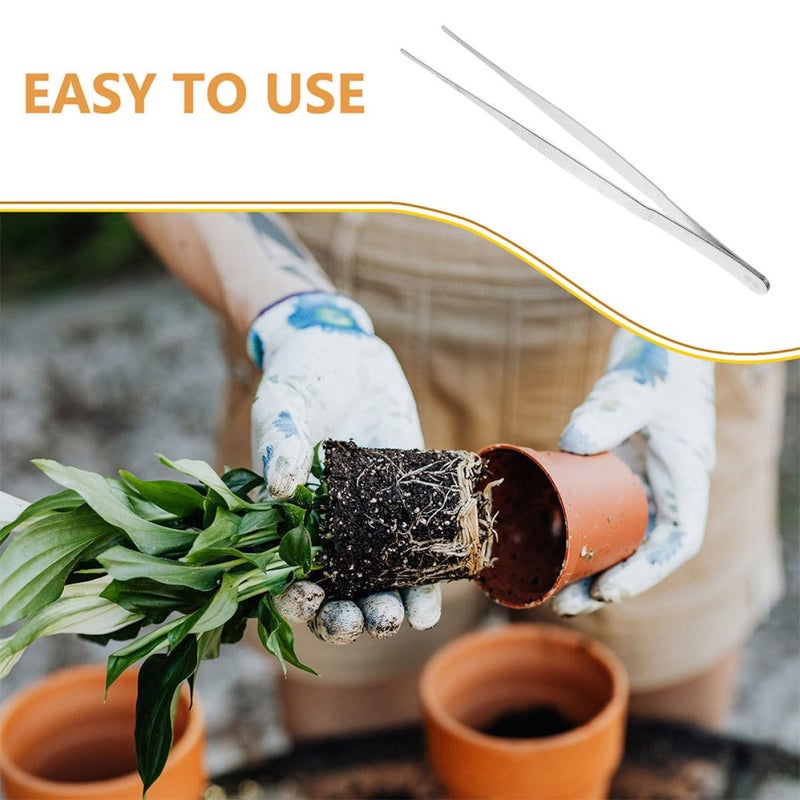10pcs Long Handle Garden Tweezers Set With Serrated Tips For Succulent Bonsai Care - Image 4