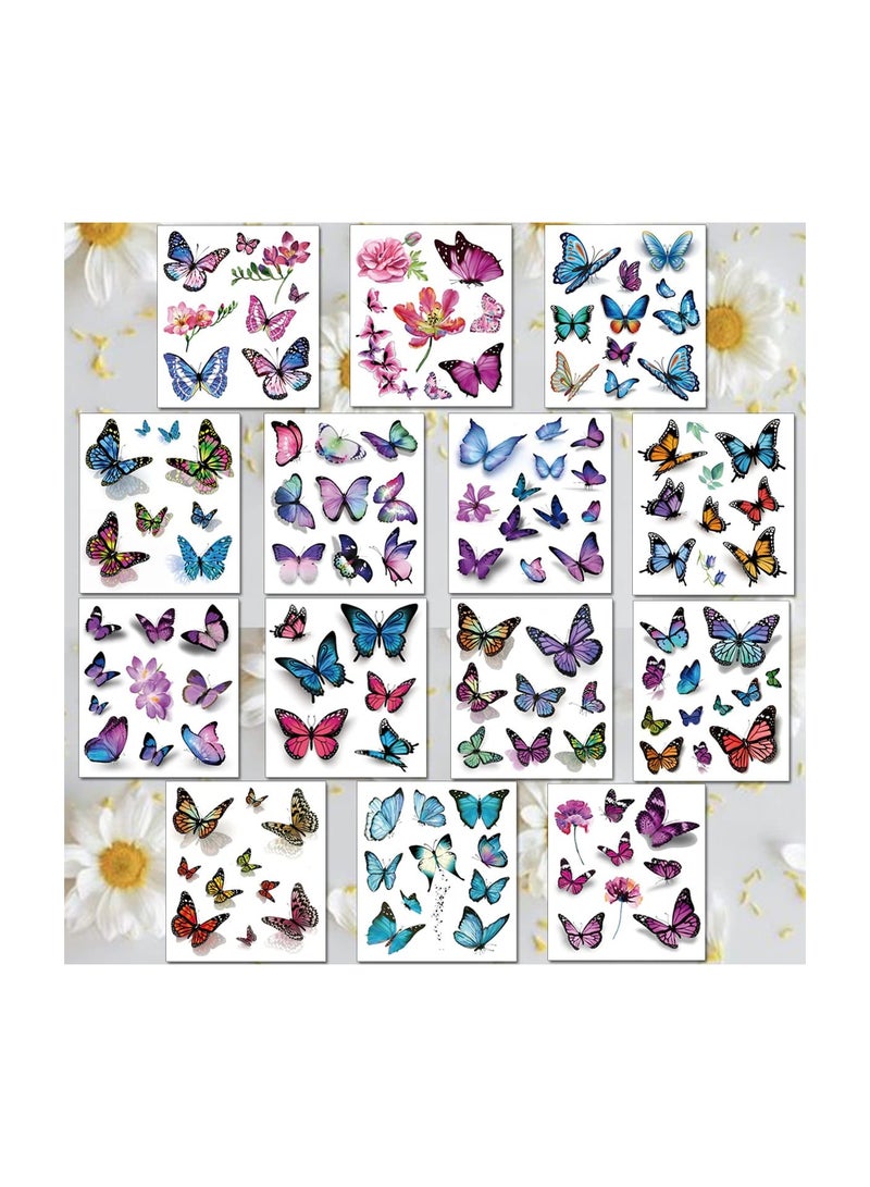 Butterfly Temporary Tattoos Various Styles Butterfly Tattoos Stickers Waterproof Tattoo for Kids Women Birthday Decorations - Image 2
