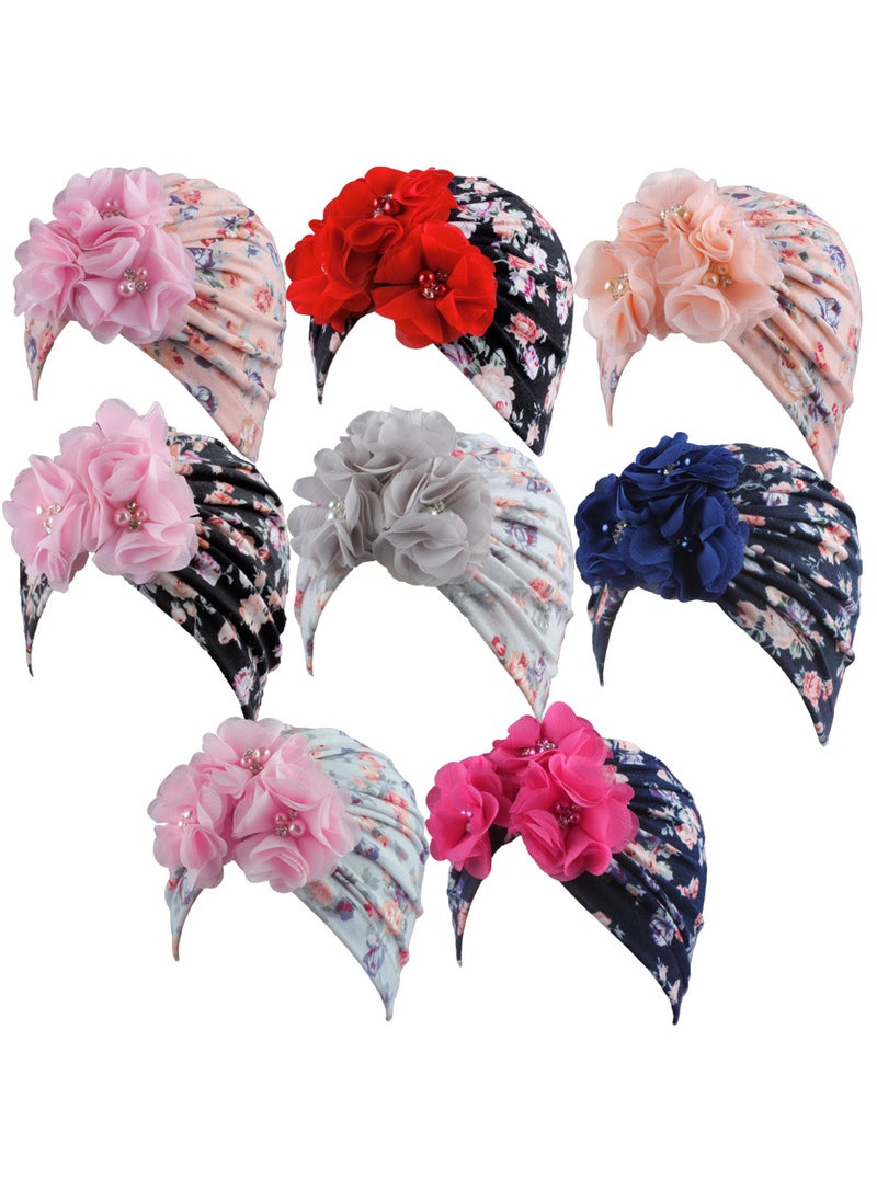 Generic - European and American New Printed Four Jewelry Baby Childrens Printed Headscarf Hat Baby Hair Accessories SpotSection C Section C - Image 1