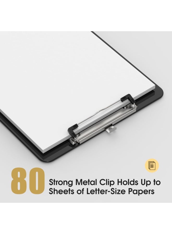 FAYET 6-Pack Mini Black Plastic Clipboards, Pocket-Sized Clip Boards for Notes, Receipts, Tickets, Offices, Restaurants, and Schools - Image 3