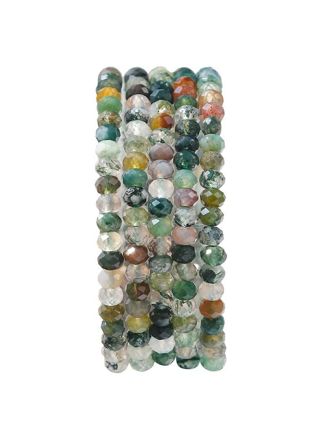 BEADIA Natural Indian Agate Beads 4x2mm 120pcs Faceted Rondelle Loose Semi Gemstone Beads for Jewelry Making Design - Image 2