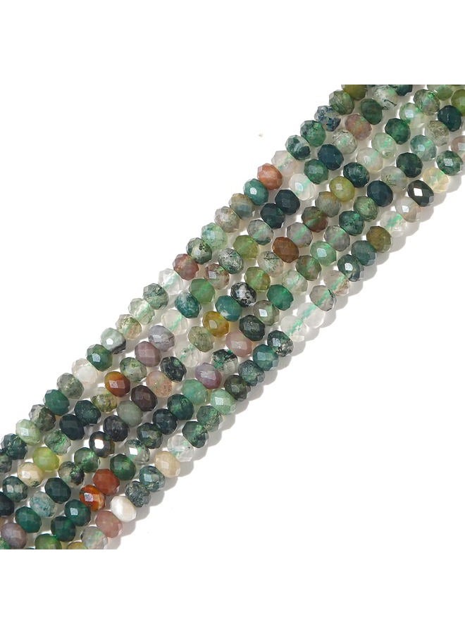 BEADIA Natural Indian Agate Beads 4x2mm 120pcs Faceted Rondelle Loose Semi Gemstone Beads for Jewelry Making Design - Image 1