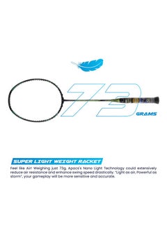 Apacs Asgardia Lite (73 Grams Ultra Lightweight) Made In Vietnam | Japanese Graphite Unstrung Badminton Racket With Full Cover | G2-4 1/8 Inches (Green)  - Image 5
