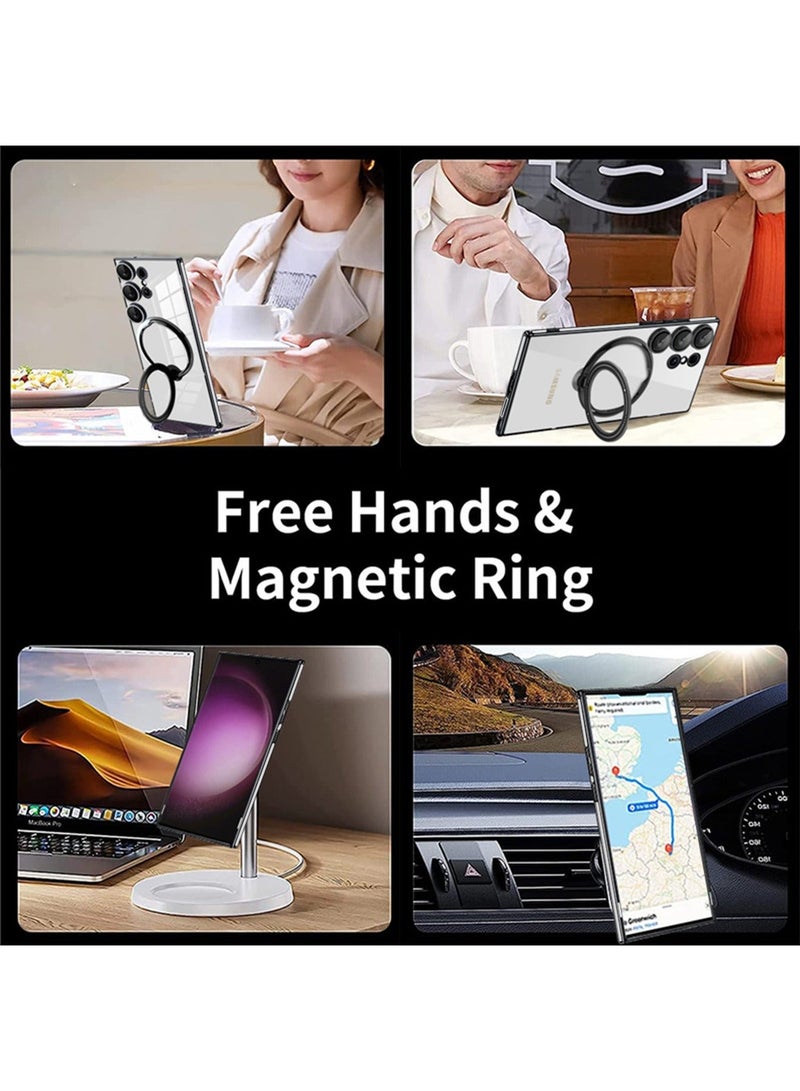 X-level Samsung Galaxy S24 Ultra Case Cover with 360 Rotation Magnetic Invisible Stand with MagSafe Wireless charging Comfortable Touch Translucent Back Cover Camera len Protector Shell for Galaxy S24 Ultra - Image 2