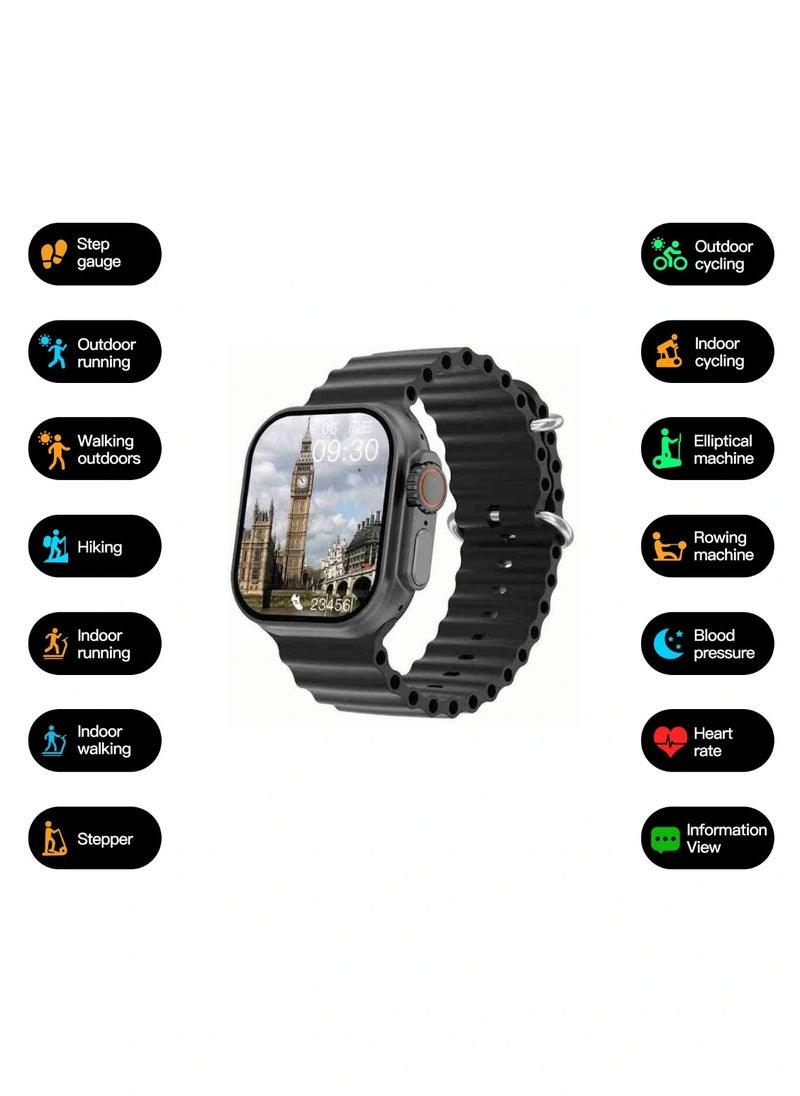 Fitness Smartwatch Call & Message, Heart Rate Monitor, GPS, Sleep Tracking, Step Counter, Waterproof, Music Control, Blood Oxygen Monitor, Customizable Watch Faces, Long Battery Life, Fitness Coaching, Multi-Sport Modes