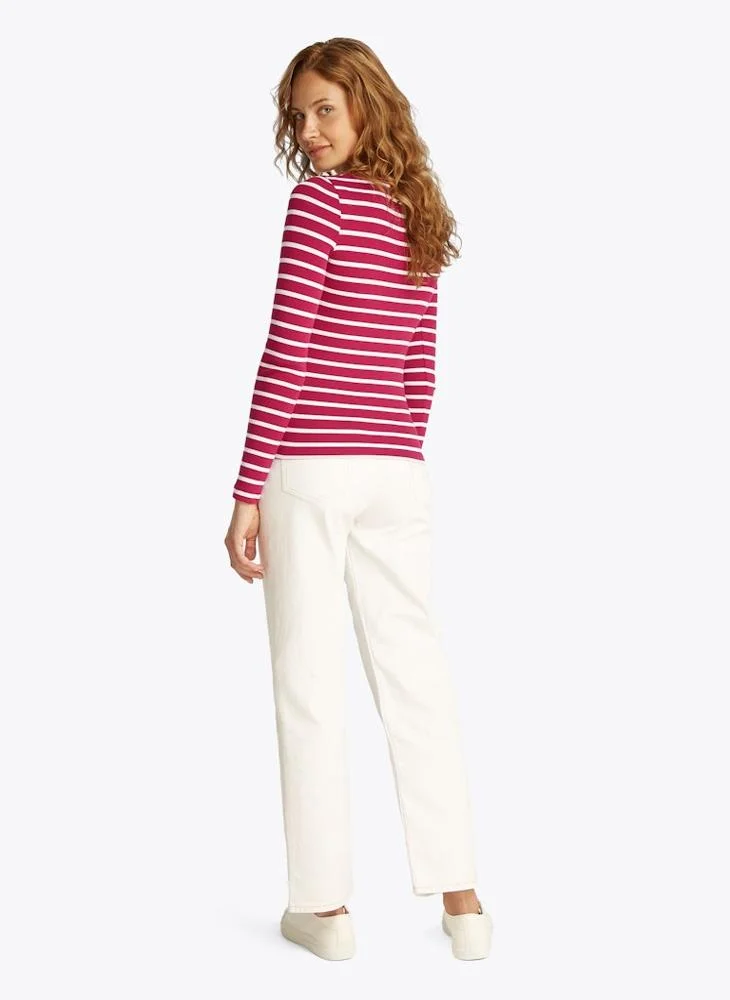 تومي جينز Striped Boat Neck T-Shirt