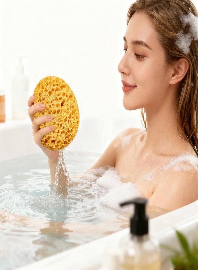 CartHome Natural Sponge For Shower, Bath Sponge, Bathing and Gentle Skin Cleansing, Large Pore High-Density Design for Use, Yellow Colour, Comfortable Touch Body Washing Accessory - Image 3
