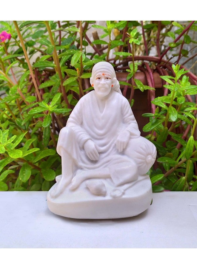 SHINDE EXPORTS shirdi saibaba Idol Marble/saibaba Idol for car Dashboard 11 cm - Image 1
