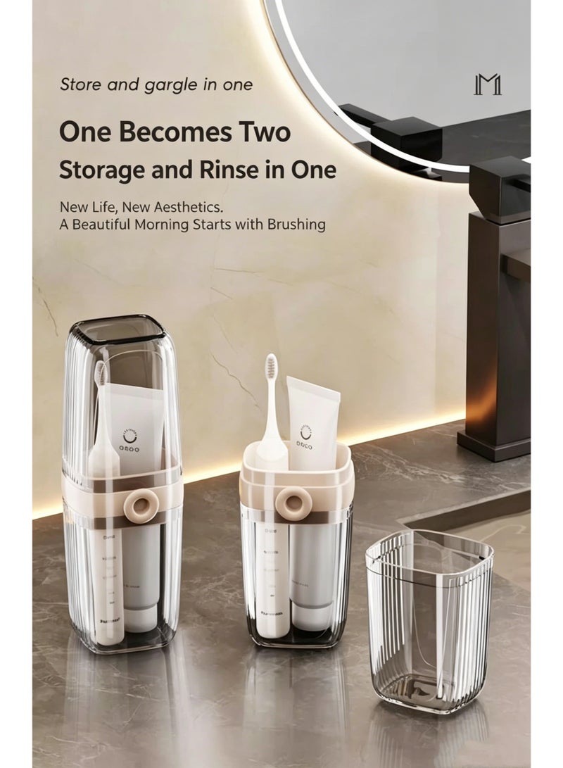 Travel Toothbrush Holder Set, Portable Toothpaste Storage Organizer with Cup and Toothbrush Holder, Lightweight Bathroom Storage for Home and Travel Use - Image 3